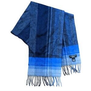 Peck & Peck luxury cashmere scarf blue fringe